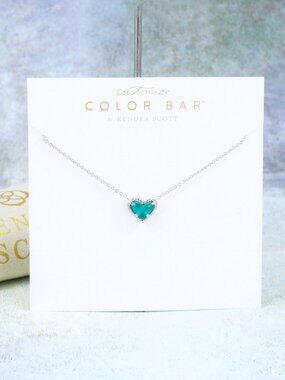 Kendra Scott Ari Heart London Blue necklace Silver Tone December